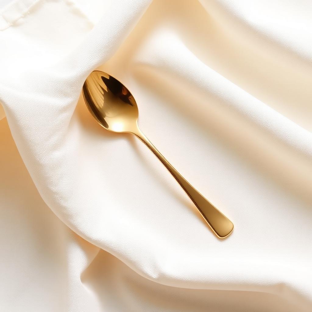 Cuillère à entremets dorée